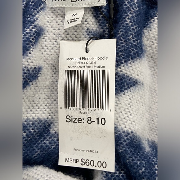 Vera Bradley Nordic Forest Fleece Sherpa Hoodie Pockets Women’s Medium NWT - Picture 9 of 9